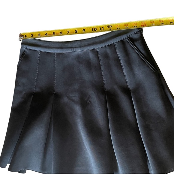 Rachel Zoe Black Indio Pleated Neoprene Ponte Mininskirt Sz 10 - Picture 10 of 15